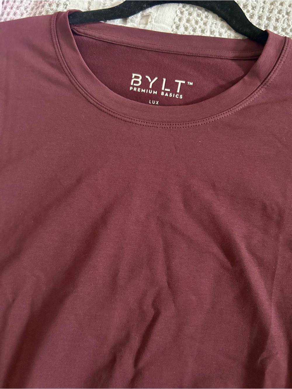 Bylt Men’s Short Sleeve Lux Basic Shirt Tee Maroon XL Capsule Crewneck